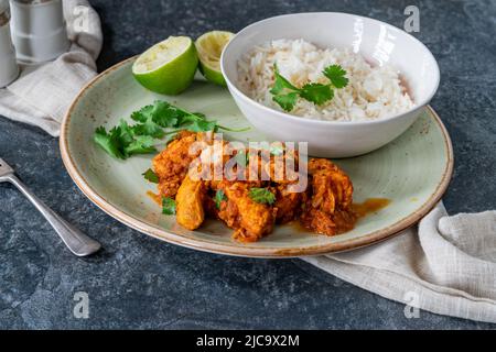 Pates de poisson Parsi au riz - délicieux curry de la communauté Parsi à Bombay Banque D'Images