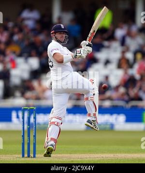 Alex Lees en Angleterre le deuxième jour du deuxième LV= Insurance Test Series match à Trent Bridge, Nottingham. Date de la photo: Samedi 11 juin 2022. Banque D'Images