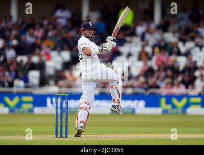 Alex Lees en Angleterre le deuxième jour du deuxième LV= Insurance Test Series match à Trent Bridge, Nottingham. Date de la photo: Samedi 11 juin 2022. Banque D'Images