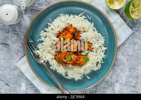 Pates de poisson Parsi au riz - délicieux curry de la communauté Parsi à Bombay Banque D'Images