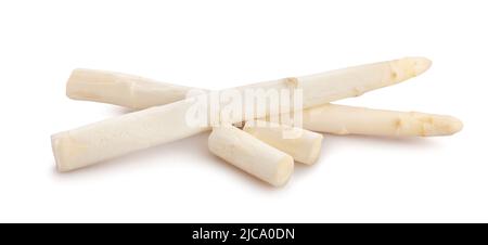 chemin d'asperge blanche isolé sur blanc Banque D'Images
