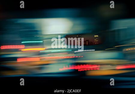 NYC taxi Reflection Banque D'Images