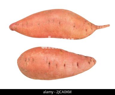 chemin de patate douce isolé sur blanc Banque D'Images