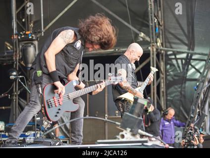 Anthrax se produit au Bloodstock Festival, Catton Park Derbyshire, Royaume-Uni. 10 août 2019 Banque D'Images