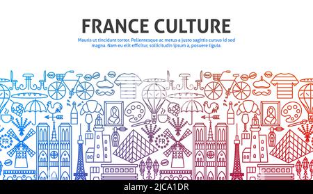 France Culture Outline concept Illustration de Vecteur