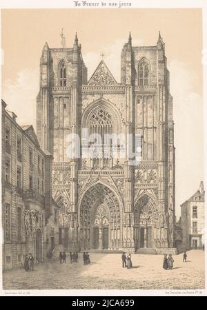 Vue de la cathédrale Saint-Pierre et Saint-Paul à Nantes la cath, Imprimeur: Léon Auguste Asselineau, (mentionné sur l'objet), Léon Auguste Asselineau, (mentionné sur l'objet), imprimeur: Destouches, (Mentionné sur l'objet), Imprimeur: Rouen, Rouen, Imprimeur: Paris, Editeur: Paris, 1853 - 1856, papier, h 433 mm Banque D'Images