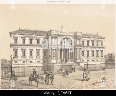 Vue du palais de justice à Nantes vue du Palais de Justice a Nantes contemporaine France la France de nos jours sur objet, imprimerie : Léon Auguste Asselineau, (mentionné sur objet), Léon Auguste Asselineau, (mentionné sur objet), imprimeur : Destouches, (Mentionné sur l'objet), Imprimeur: Rouen, Rouen, Imprimeur: Paris, Editeur: Paris, 1853 - 1856, papier, h 291 mm × l 434 mm Banque D'Images