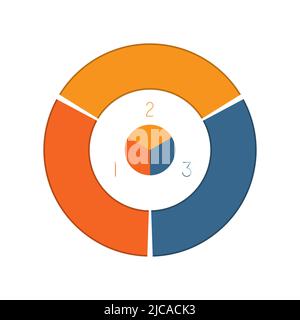 Modèle Infographics pour présentation ou bulletins, PowerPoint et Keynote, bulletin. Anneau coloré lumineux avec espace pour texte pour trois positions de 3 Banque D'Images