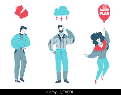 Crise, faillite concept Flat design Vector illustration. Illustration de Vecteur