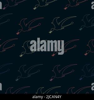 Un modèle avec des dinosaures. La texture tendance idéale pour les tissus et le papier peint de bébé. Silhouettes de dinosaures. Illustration de Vecteur