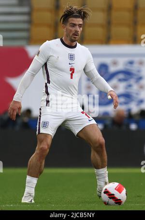 Wolverhampton, Angleterre, 11th juin 2022. Jack Grealish d'Angleterre lors du match de l'UEFA Nations League à Molineux, Wolverhampton. Le crédit photo doit être lu : Darren Staples / Sportimage Banque D'Images