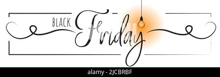 Black friday, texte design vector. Lettrage, décalcomanies murales, œuvres d'art maison, conception d'affiche isolée sur fond blanc. Art mural, œuvres d'art Illustration de Vecteur