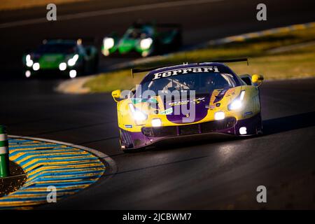 74 FRAGA Felipe (BRA), BIRD Sam (gbr), VAN GISBERGEN Shane (nzl), Riley Motorsport, Ferrari 488 GTE Evo, action pendant les 2022 24 heures du Mans, 3rd tours du Championnat du monde d'endurance FIA 2022, sur le circuit de la Sarthe, de 11 juin au 12, 2022 au Mans, France - photo Joao Filipe / DPPI Banque D'Images