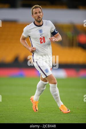 11 juin 2022 - Angleterre / Italie - Ligue des Nations de l'UEFA - Groupe 3 - Stade Molineux Harry Kane pendant le match contre l'Italie. Crédit photo : © Mark pain / Alamy Live News Banque D'Images