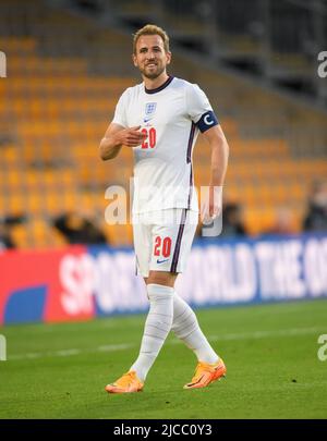 11 juin 2022 - Angleterre / Italie - Ligue des Nations de l'UEFA - Groupe 3 - Stade Molineux Harry Kane pendant le match contre l'Italie. Crédit photo : © Mark pain / Alamy Live News Banque D'Images