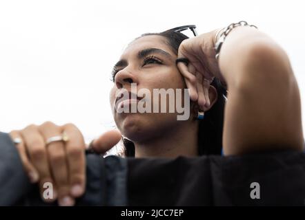 Les manifestants écoutent les orateurs à la marche pour notre vie à Washington, DC, Etats-Unis, le samedi, 11 juin, 2022. Photo de Julia Nikhinson / CNP/ABACAPRESS.COM Banque D'Images