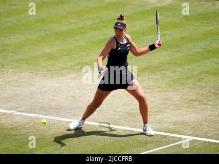 Beatriz Haddad Maia au Brésil en action contre Alison Riske aux États-Unis sur le court central le neuf jour de l'Open 2022 de Rothesay au Nottingham tennis Center, Nottingham. Date de la photo: Dimanche 12 juin 2022. Banque D'Images