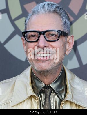 UNIVERSAL CITY, LOS ANGELES, CALIFORNIE, États-Unis - JUIN 11 : l'acteur américain Jeff Goldblum arrive à la Charlize Theron Africa Outreach Project (CTAOP) 2022 Summer Block Party qui se tient à Universal Studios Backlot sur 11 juin 2022 à Universal City, Los Angeles, Californie, États-Unis. (Photo de Xavier Collin/image Press Agency) Banque D'Images