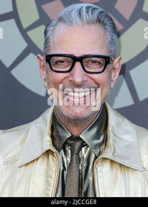 UNIVERSAL CITY, LOS ANGELES, CALIFORNIE, États-Unis - JUIN 11 : l'acteur américain Jeff Goldblum arrive à la Charlize Theron Africa Outreach Project (CTAOP) 2022 Summer Block Party qui se tient à Universal Studios Backlot sur 11 juin 2022 à Universal City, Los Angeles, Californie, États-Unis. (Photo de Xavier Collin/image Press Agency) Banque D'Images