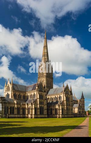 Cathédrale de Salisbury, Wiltshire, Angleterre, Royaume-Uni. Banque D'Images