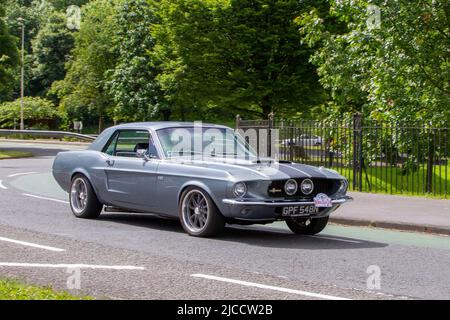 1968 60s coupé Ford Mustang 4700cc à essence années 60; voitures présentées pendant l'année 58th de l'Assemblée de Manchester à Blackpool Touring pour les voitures Veteran, Vintage, Classic et chérités. Banque D'Images