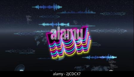 Illustration du traitement du texte et des données sur fond noir Banque D'Images