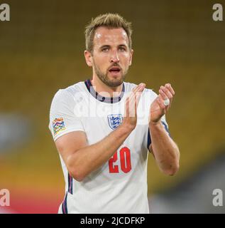 11 juin 2022 - Angleterre / Italie - Ligue des Nations de l'UEFA - Groupe 3 - Stade Molineux Harry Kane pendant le match contre l'Italie. Crédit photo : © Mark pain / Alamy Live News Banque D'Images