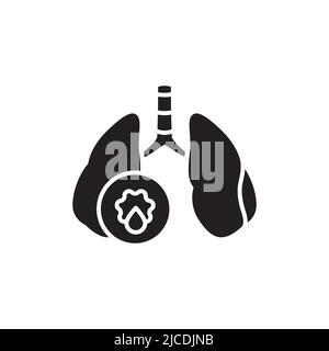 Icône de la ligne de couleur astma de la maladie pulmonaire. Elément vectoriel isolé. Pictogramme de contour pour la page Web, l'application mobile, la promotion Illustration de Vecteur