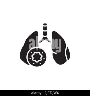 Icône de la ligne de couleur astma de la maladie pulmonaire. Elément vectoriel isolé. Pictogramme de contour pour la page Web, l'application mobile, la promotion Illustration de Vecteur