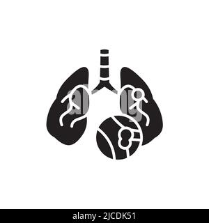 Icône de ligne de couleur d'embolie pulmonaire. Elément vectoriel isolé. Pictogramme de contour pour la page Web, l'application mobile, la promotion Illustration de Vecteur