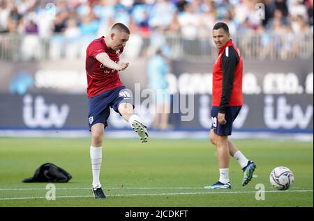 Aitch s'échauffe avant le match de football Aid for UNICEF au stade de Londres, à Londres. Date de la photo: Dimanche 12 juin 2022. Banque D'Images