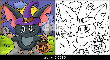 Illustration de couleur vampire Owl Halloween Illustration de Vecteur