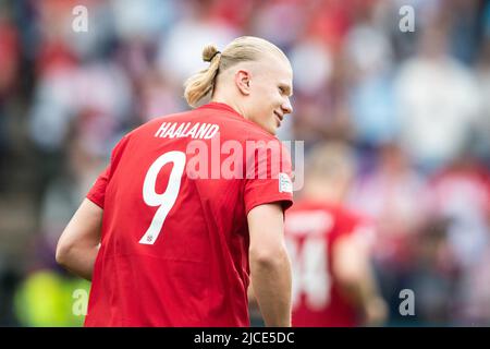 Oslo, Norvège. 12th juin 2022. Erling Haaland (9) de Norvège, vu lors du match de l'UEFA Nations League entre la Norvège et la Suède à Ullevaal Stadion à Oslo. (Crédit photo : Gonzales photo/Alamy Live News Banque D'Images