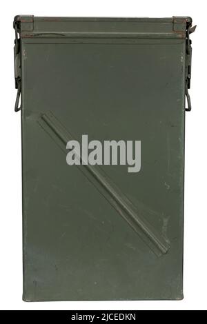 AMMO CAN pour 81mm mortiers de cartidge isolés sur fond blanc Banque D'Images