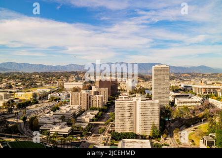 Los Angeles, APR 29 2015 - vue aérienne du paysage urbain du centre-ville de Los Angeles Banque D'Images