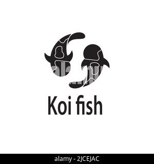 Deux logos de poissons. Chance, prospérité et graphiques vectoriels Bonne chance. Illustration de Vecteur