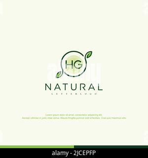 HG vecteur de modèle de logo naturel initial Illustration de Vecteur