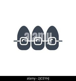 Accolades icône vecteur associé au glyphe. Signe des bretelles. Isolé sur fond blanc Illustration de Vecteur