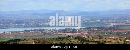 Vue sur Antananarivo, Madagascar. Banque D'Images