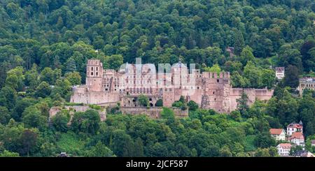 Heidelberg, Allemagne - 26 août 2021 : vue sur le palais de Heidelberg (Heidelberg Schloss). Banque D'Images