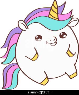 Cute Unicorn Clipart pour les vacances et les biens pour enfants. Botte de licorne Happy clip Art. Illustration vectorielle d'un animal pour autocollants, imprimés pour vêtements Illustration de Vecteur