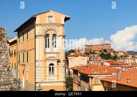 Vue sur la vieille ville à forte Stella, Portoferraio, île d'Elbe, province de Livourne, Toscane, Italie Banque D'Images