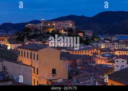 Vue sur la vieille ville à forte Stella, Portoferraio, île d'Elbe, province de Livourne, Toscane, Italie Banque D'Images