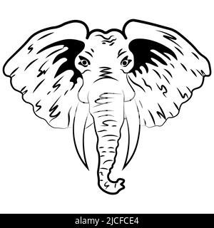 Image vectorielle modifiable de la tête des éléphants. EPS10 Illustration de Vecteur
