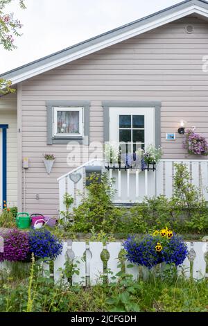 Norvège, Troms og Finnmark, Kirkenes, maison de campagne. Banque D'Images