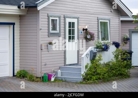 Norvège, Troms og Finnmark, Kirkenes, maison de campagne. Banque D'Images