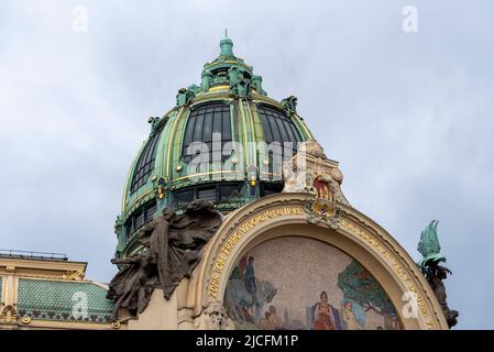 Maison municipale de style Art nouveau, Prague, République Tchèque Banque D'Images