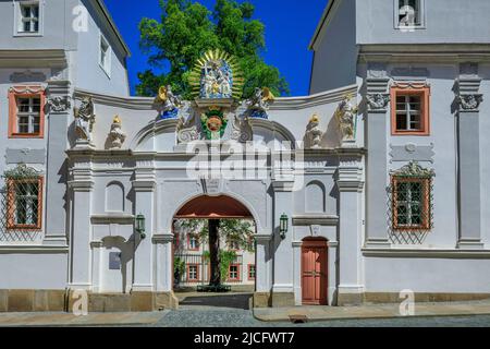 Monastère de la cathédrale à Bautzen : la ville de Bautzen, vieille de plus de 1000 ans, en haute Lusatia, a une vieille ville bien restaurée avec de nombreuses tours et bâtiments historiques. Banque D'Images