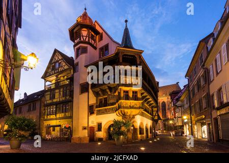 France, Alsace, Colmar, vieille ville, Maison Pfister, heure bleue Banque D'Images