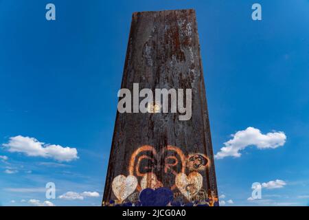 Schurenbach Halde, site d'intérêt de la région de la Ruhr par l'artiste Richard Serra, Essen, NRW, Allemagne, NRW, Allemagne, Banque D'Images